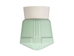 Thabur plafonnière deco groen met witte houder