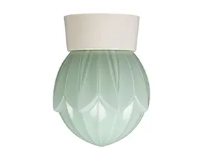 Thabur plafonnière tulp groen met witte houder