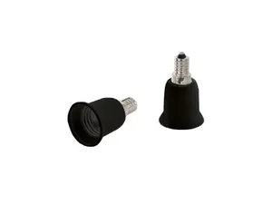 Verloopfitting van E14 naar E27 fitting zwart